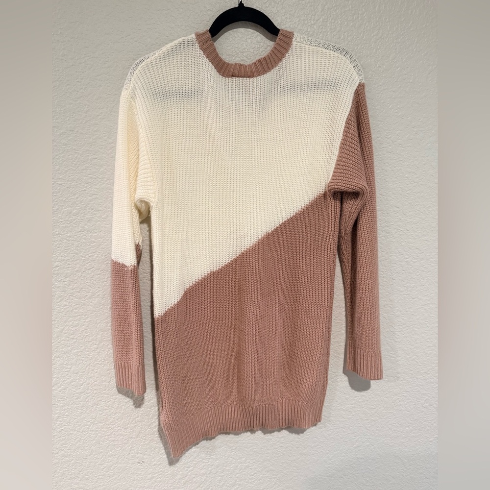 Lularoe large Colorblock Knit Sweater - white and blush - Picture 4 of 4
